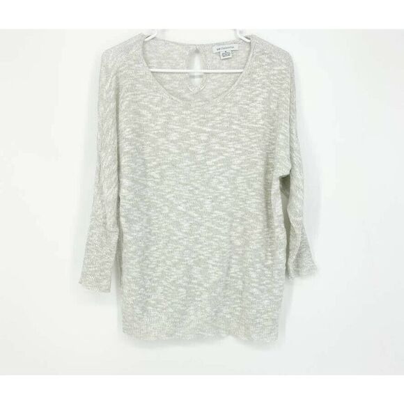 Liz‎ Claiborne Gray Silver Shimmer Sweater Oversized Pullover Size Small - Picture 1 of 5
